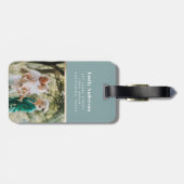 Moderne goldfarbene Multi-Foto-Familie Gepäckanhänger (Rückseite horizontal)