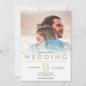 Moderne, goldfarbene Omelette Foto Hochzeit Einladung (Vorderseite)