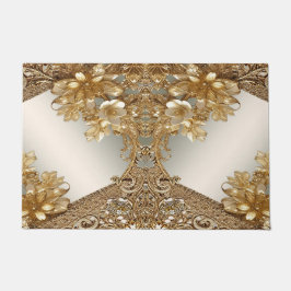 Moderne goldfarbene Verzierte Blumenmatte Fußmatte