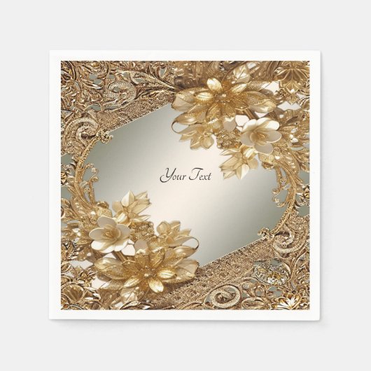 Moderne goldfarbene Verzierte Napkins Serviette (Vorderseite)