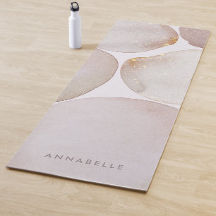 Moderne goldfarbene Wasserfarben, einfach elegant Yogamatte