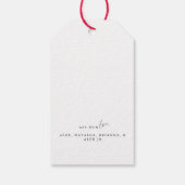 Moderne goldfarbene Weihnachtsbaume Cheer Zwei Fot Geschenkanhänger (Rückseite)