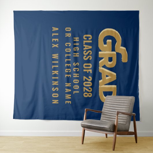 Moderne goldfette Typografie Minimaler Abschluss Wandteppich (Beispiel (Horizontal))