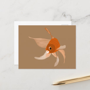 Moderne Goldfisch-Minimalist-Vektorillustration Postkarte