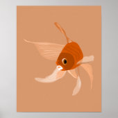 Moderne Goldfische einfache minimale Vektorgrafik Poster (Vorne)