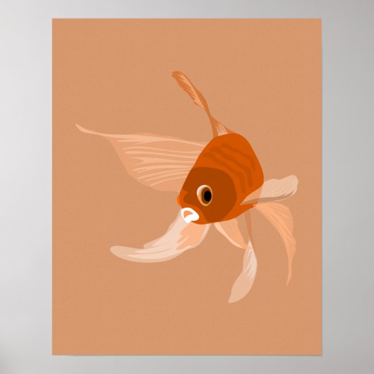 Moderne Goldfische einfache minimale Vektorgrafik Poster (Vorne)