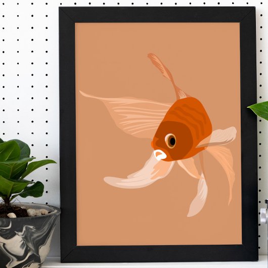 Moderne Goldfische einfache minimale Vektorgrafik Poster