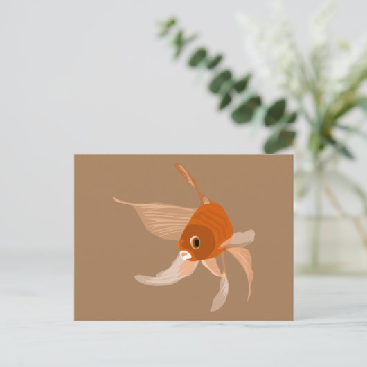 Moderne Goldfish Minimalistisch Vector Illustratio Postkarte (Stehend Vorderseite)