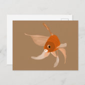 Moderne Goldfish Minimalistisch Vector Illustratio Postkarte (Vorne/Hinten)