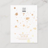 Moderne Goldflecken Schmuckhalter Ohrringe weiß Visitenkarte (Rückseite)