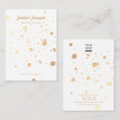 Moderne Goldflecken Schmuckhalter Ohrringe weiß Visitenkarte (Vorne/Hinten)