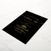 Moderne Goldfoil Script Black Foto Hochzeit Folieneinladung (Gedreht)