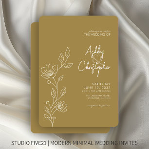 Moderne Goldfoliage-Kontur Einladung
