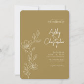 Moderne Goldfoliage-Kontur Einladung (Vorderseite)