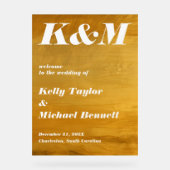 Moderne Goldfolie Blick Winter Willkommen Acrylschild (Vorderseite)