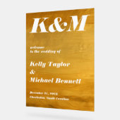 Moderne Goldfolie Blick Winter Willkommen Acrylschild (Winkel)