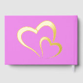 Moderne Goldfolie Geburtstag auf rosa Monogramm Kl Gästebuch (Rückseite)