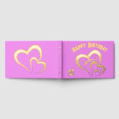 Moderne Goldfolie Geburtstag auf rosa Monogramm Kl Gästebuch (Voll)