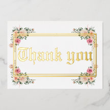 Moderne Goldfolie Hochzeit danke Karte