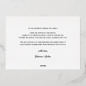 Moderne Goldfolie Hochzeit danke Karte (Rückseite)