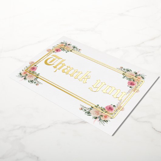 Moderne Goldfolie Hochzeit danke Karte (Gedreht)