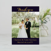 Moderne Goldfolie Hochzeit danke Karte (Stehend vorne)