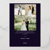 Moderne Goldfolie Hochzeit danke Karte (Rückseite)