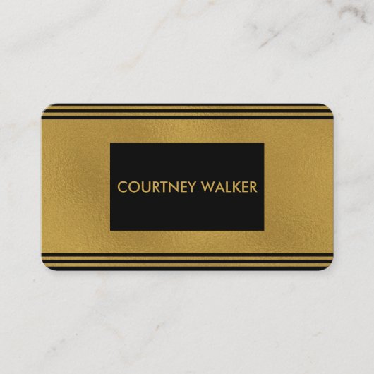 Moderne Goldfolie und schwarze Visitenkarten Visitenkarte (Vorderseite)