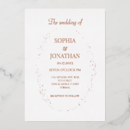 Moderne Goldfolie verlasse Hochzeitseinladung Folieneinladung