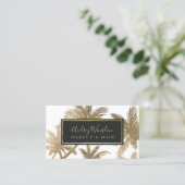 Moderne Goldfolienpalme Makeup Haar Drehbuch Visitenkarte (Stehend Vorderseite)