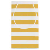 Moderne, goldgelbe Streifen mit Namen Kleine Geschenktüte (Rückseite)