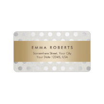 Moderne goldgestreifte Silberpolka-Dots gehobener 