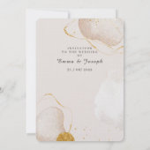 Moderne Goldglasur der Rose Einladung Hochzeitsfei (Rückseite)