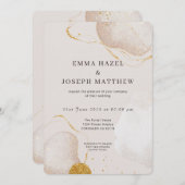 Moderne Goldglasur der Rose Einladung Hochzeitsfei (Vorne/Hinten)