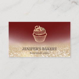 Moderne Goldglatter Kuchen hausgemachte Bäckerei Visitenkarte