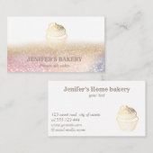 Moderne Goldglatter Kuchen hausgemachte Bäckerei Visitenkarte (Vorne/Hinten)