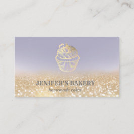 Moderne Goldglatter Kuchen hausgemachte Bäckerei Visitenkarte