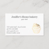 Moderne Goldglatter Kuchen hausgemachte Bäckerei Visitenkarte (Rückseite)