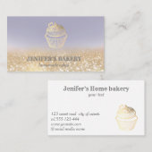 Moderne Goldglatter Kuchen hausgemachte Bäckerei Visitenkarte (Vorne/Hinten)