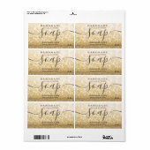 Moderne Goldglitterie-Funkelseifenlabel (Vorne)