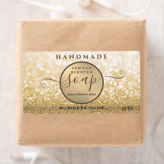 Moderne Goldglitterie-Funkelseifenlabel (Insitu)