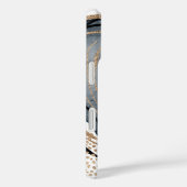 Moderne goldgraue Imitate Glitzer Marmor Case-Mate iPhone Hülle (Rückseite / Rechts)