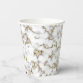 Moderne goldgraue Marmorpapierkups Pappbecher (Rückseite)
