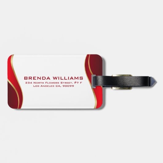 Moderne Goldgrenze auf dem weißen Gepäckanhänger (Rückseite horizontal)