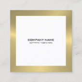 Moderne Goldgrenze auf Weiß 2 Quadratische Visitenkarte (Vorderseite)