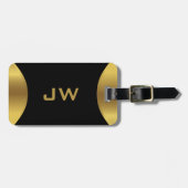 Moderne Goldgrenze für weiße Visitenkarte Gepäckanhänger (Vorderseite horizontal)