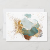 Moderne goldgrüne geometrische Botanische Hochzeit Einladung (Rückseite)