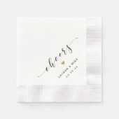 Moderne Goldherz-Hochzeit Serviette (Vorderseite)