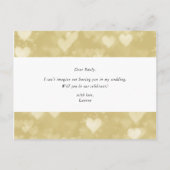 Moderne Goldherzen sind unser Celebrant Einladungspostkarte (Rückseite)