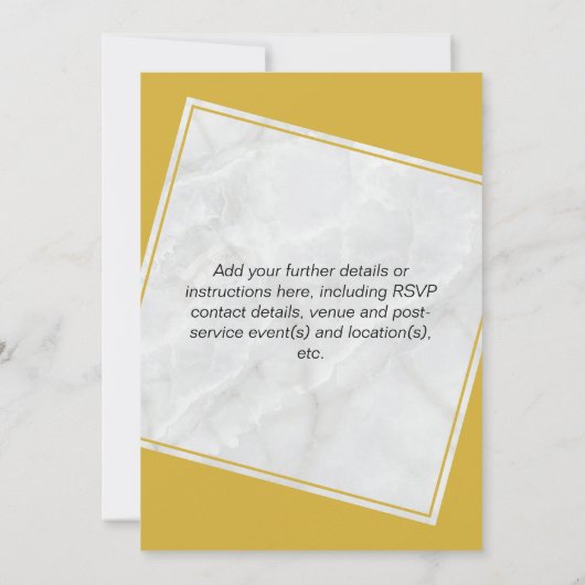 Moderne Goldhochzeit Einladung (Rückseite)